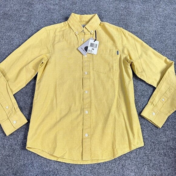Carhartt WIP Dalton Shirt XS Yellow Solid Button Down Oxford - Picture 1 of 9